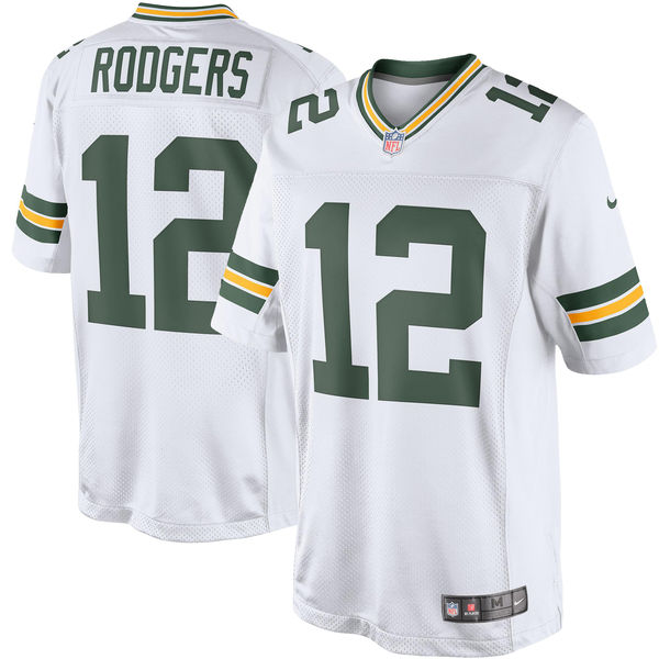 Nike Packers #12 Aaron Rodgers White Men's Stitched NFL Limited Rush Jersey