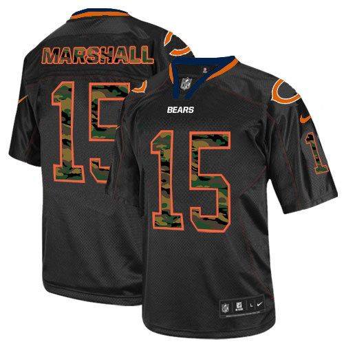 NEW Chicago Bears 15 Brandon Marshall Lights Out Black Elite Jerseys