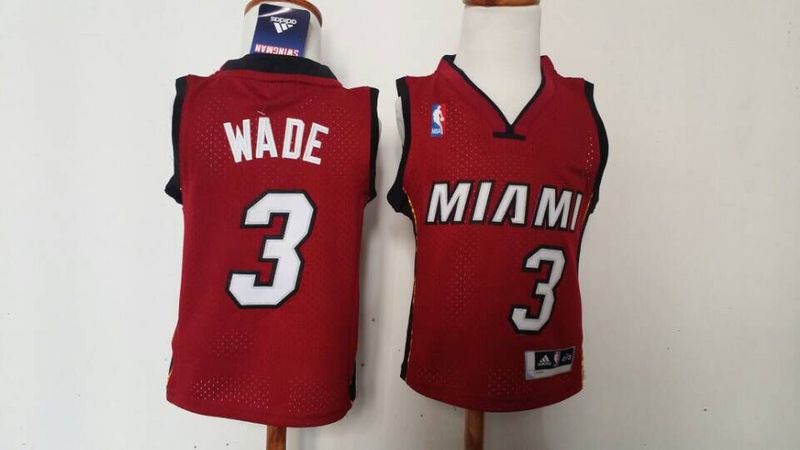 2-6 Years Old Dwyane Wade Miami Heat #3 Kids Red Jersey