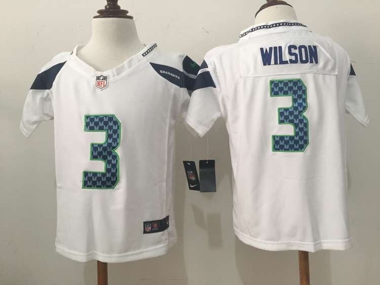 2-6 Years Old Kids Kam Chancellor Seattle Seahawks #3 Russell Wilson  White Nike Jersey