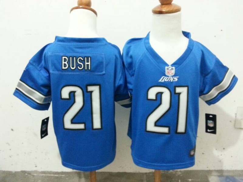 2-6 Years Old Kids Reggie Bush Detroit Lions #21 Light Blue Stitched Nike Jersey
