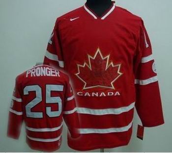 Ice  2010 OLYMPIC Team Canada 25 PRONGER red jersey