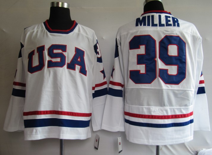 NHL Jerseys USA 39# MILLER white (2010 Olympic)
