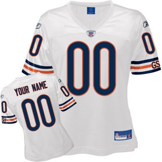 Chicago Bears Women Customized White Jersey