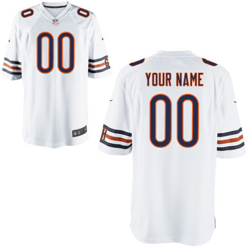 Men's Nike Chicago Bears Customized Game White Jerseys (S-4XL)
