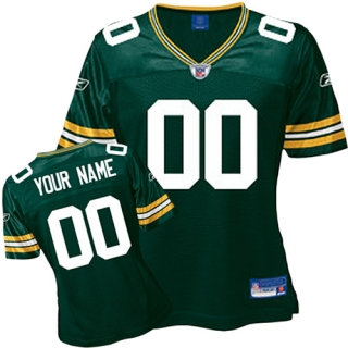 Green Bay Packers Women Customized Green Jersey