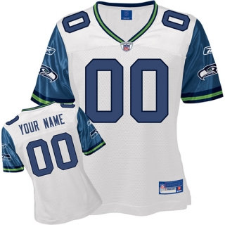 Seattle Seahawks Women Customized White Jersey