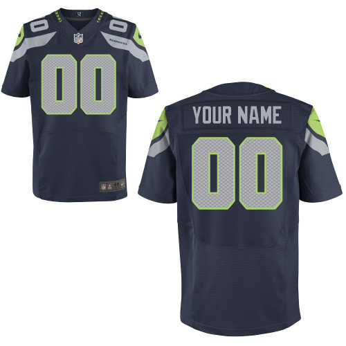 Men's Nike Seattle Seahawks Customized Elite Team Color Jerseys