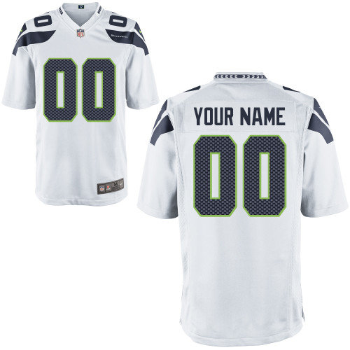 Men's Nike Seattle Seahawks Customized Game White Jerseys (S-4XL)