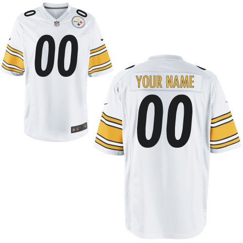 Men's Nike Pittsburgh Steelers Customized Game White Jerseys (S-4XL)