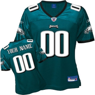 Philadelphia Eagles Women Customized Green Jersey