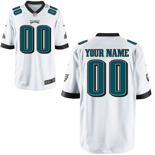 Men's Nike Philadelphia Eagles Customized Game White Jerseys (S-4XL)