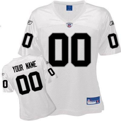 Customized Oakland Raiders Jersey Women White Football Jersey