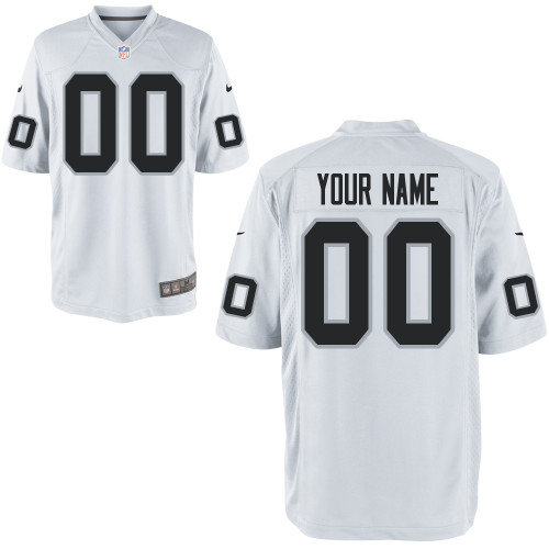 Men's Nike Oakland Raiders Customized Game White Jerseys (S-4XL)