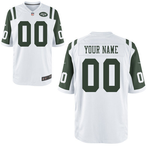 Men's Nike New York Jets Customized Game White Jerseys (S-4XL) Men's Nike New York Jets Customized Game White Jerseys (S-4XL)