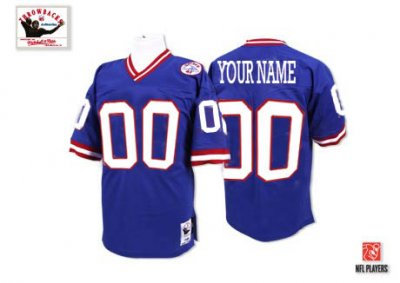Customized New York Giants Jersey Throwback Super Bowl Blue Football Jersey