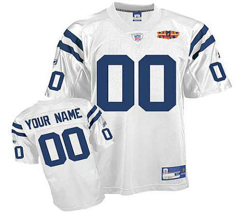 Indianapolis Colts Super Bowl XLIV Customized Replica White Jersey