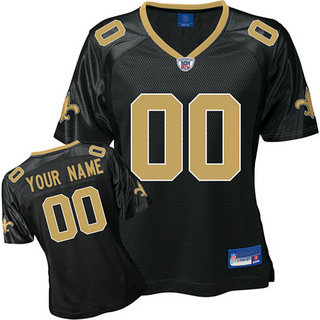New Orleans Saints Women Customized Black Jersey