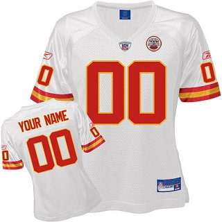 Kansas City Chiefs Women Customized White Jersey