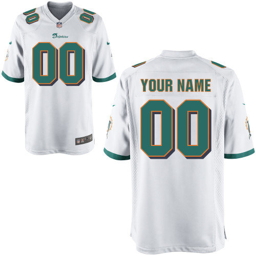 Men's Nike Miami Dolphins Customized Game White Jerseys (S-4XL)