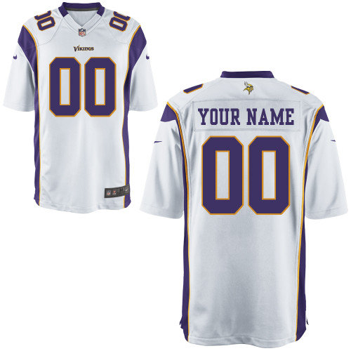 Men's Nike Minnesota Vikings Customized Game White Jerseys (S-4XL)