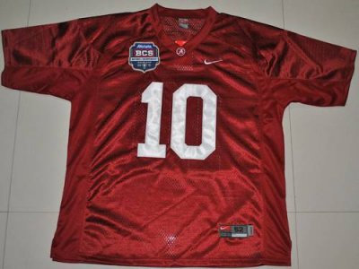 Crimson Tide #10 AJ McCarron Red 2012 BCS Championship Patch Embroidered NCAA Jersey