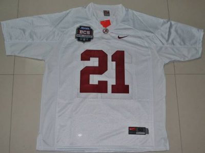 Crimson Tide #21 Dre Kirkpatrick White 2012 BCS Championship Patch Embroidered NCAA Jersey