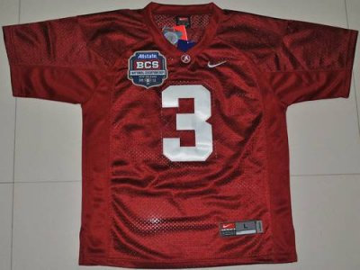 Crimson Tide #3 Trent Richardson Red 2012 BCS Championship Patch Embroidered NCAA Jersey