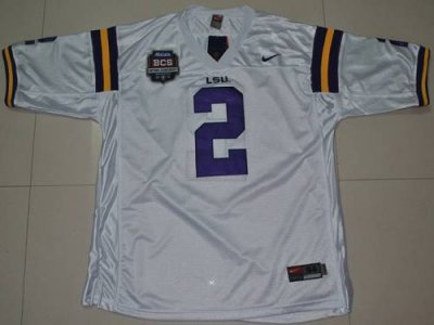 LSU Tigers #2 Rueben Randle White 2012 BCS Championship Patch Embroidered NCAA Jersey