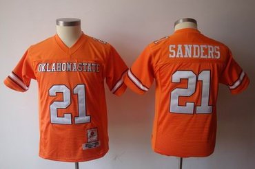 youth NCAA Oklahoma State Cowboys 21 Barry Sanders orange jerseys