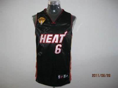Miami Heat 6 LeBron James black with 2011 Finals Jersey