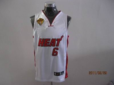 Miami Heat 6 LeBron James WHITE with 2011 Finals Jersey