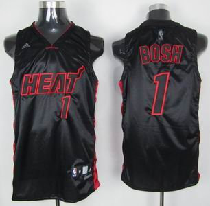 Miami Heat 1 Chris Bosh Black Red Black Number Jersey