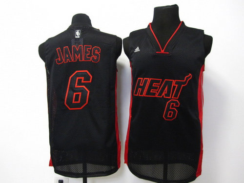 Miami Heat 6 JAMES jerseys black red Miami Heat 6 JAMES jerseys black red