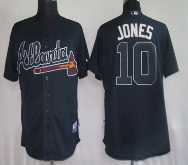 MLB Jerseys Atlanta Braves 10# Jones Black