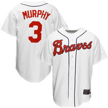 Atlanta Braves 3 Dale Murphy White Throwback Jersey