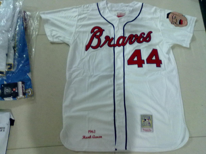 Atlanta Braves 44 Hank aaron white jerseys1