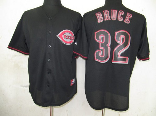 MLB Cincinnati Reds 32 Bruce Black Fashion Jerseys MLB Cincinnati Reds 32 Bruce Black Fashion Jerseys