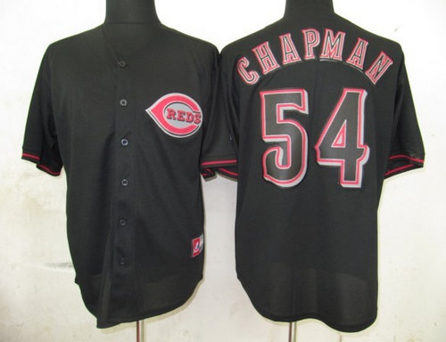 MLB Cincinnati Reds 54 Chapman Black Fashion Jerseys MLB Cincinnati Reds 54 Chapman Black Fashion Jerseys