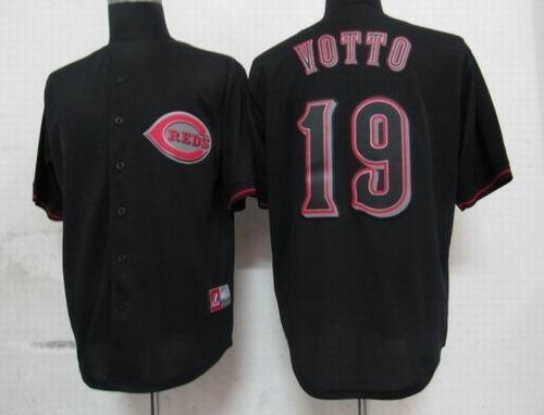 Cincinnati Reds 19 Joey Votto Pitch Black Fashion Jersey Cincinnati Reds 19 Joey Votto Pitch Black Fashion Jersey