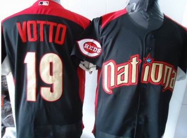 National League Cincinnati Reds 19 VOTTO 2011 all star blue jersey
