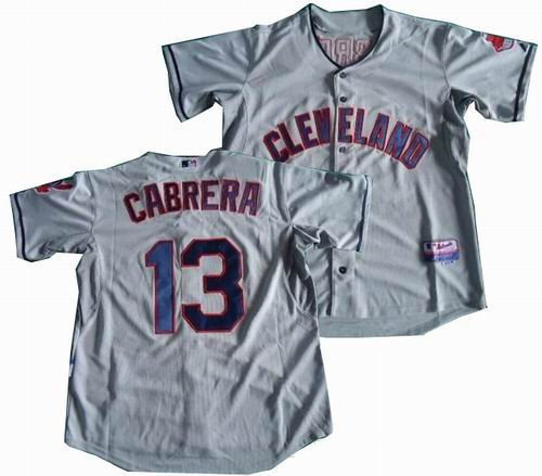 Cleveland Indians 13 Asdrubal CABRERA grey jerseys