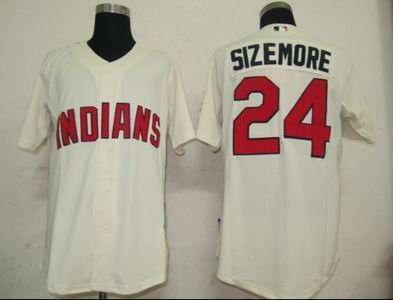 Cleveland Indians 24 Sizemore Cream Jerseys