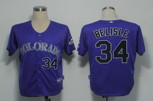 Colorado Rockies 34 Belisle Purple Cool Base Jersey
