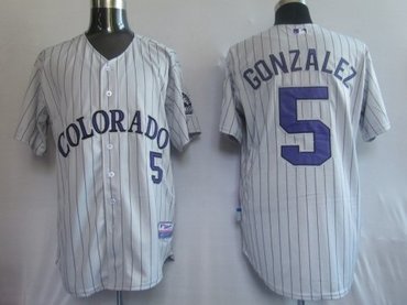 MLB Jerseys Colorado Rockies 5# Gonzalez Grey MLB Jerseys Colorado Rockies 5# Gonzalez Grey