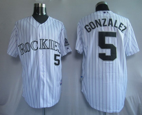 MLB Jerseys Colorado Rockies 5# Gonzalez White MLB Jerseys Colorado Rockies 5# Gonzalez White