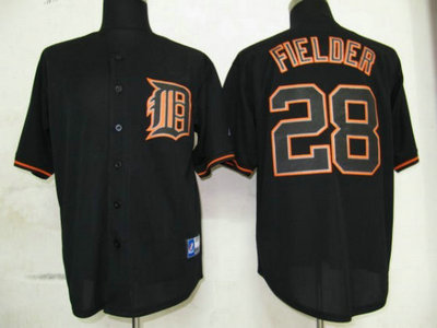 MLB Detroit Tigers 28 Fielder Black Fashion Jersey MLB Detroit Tigers 28 Fielder Black Fashion Jersey