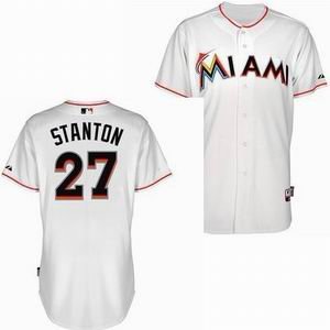 Miami Marlins 27 Mike Stanton white Cool Base Jersey Miami Marlins 27 Mike Stanton white Cool Base Jersey