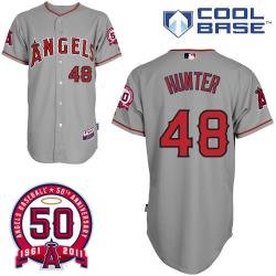 MLB Angels 48# Hunter Grey cool base jerseys MLB Angels 48# Hunter Grey cool base jerseys
