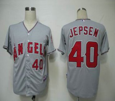 MLB Jerseys Los Angeles Angels 40 Jepsen Grey Cool